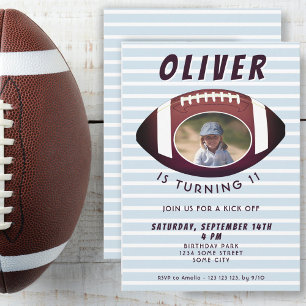 American Football Ball Sports Boy Birthday Photo Invitation