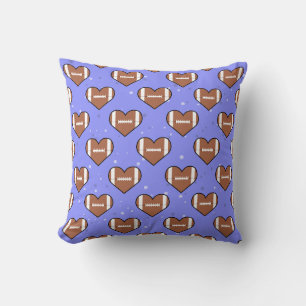 American Football Ball Texture In Heart Shape Cushion