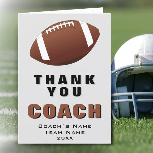 American Football Ball Thank you Coach Card