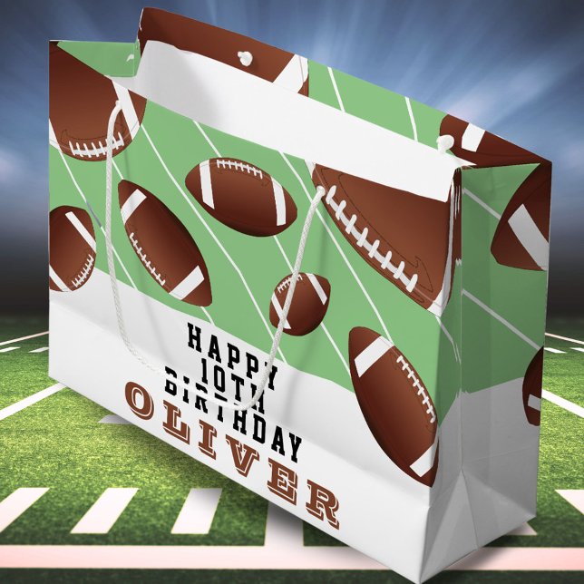 American Football Balls Fun Kids Birthday Large Gift Bag (Creator Uploaded)