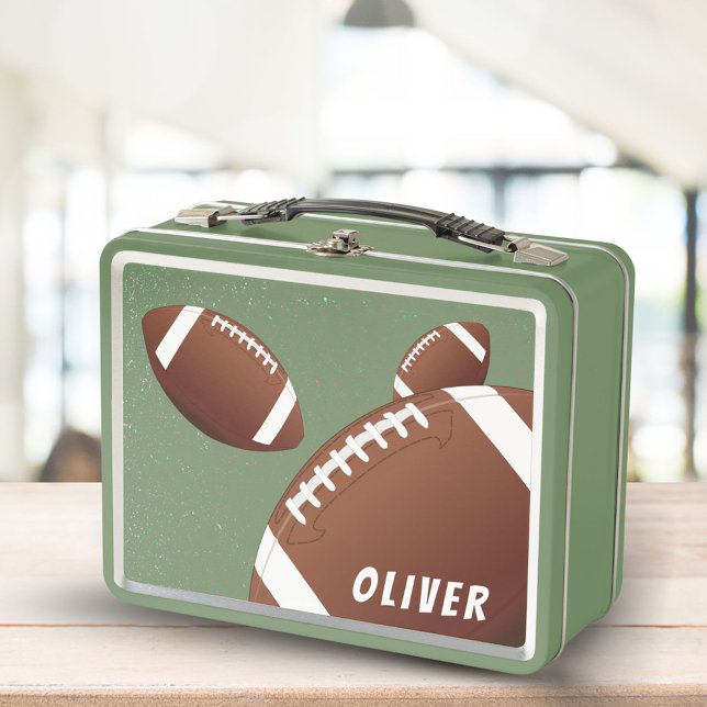 American Football Balls Sports Boy Metal Lunch Box (Creator Uploaded)