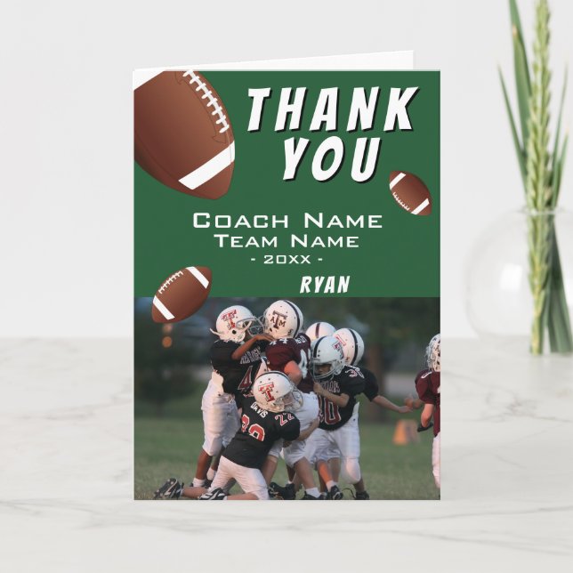 American Football Balls Thank you Coach Photo (Front)