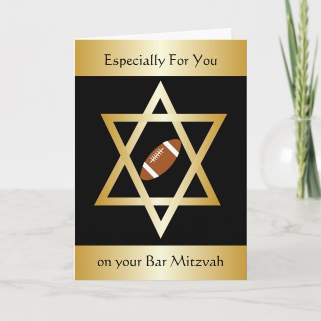American Football Bar Mitzvah Card (Front)