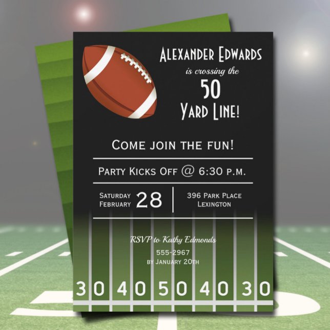 American Football Birthday Party Invitations (Creator Uploaded)