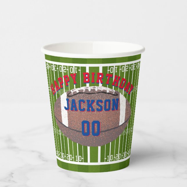 American Football Birthday Party Paper Cups (Left)