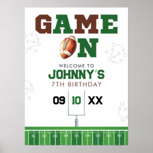 American Football Birthday Welcome Sign