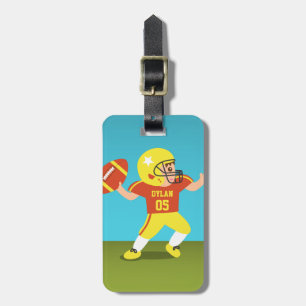 American Football Boy Kids Personalized Luggage Tag