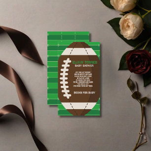 American Football Brown & Green Colour Baby Shower Enclosure Card