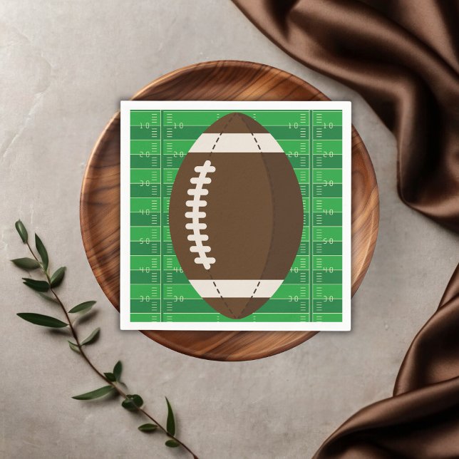 American Football Brown & Green Colour Baby Shower Napkin (Creator Uploaded)