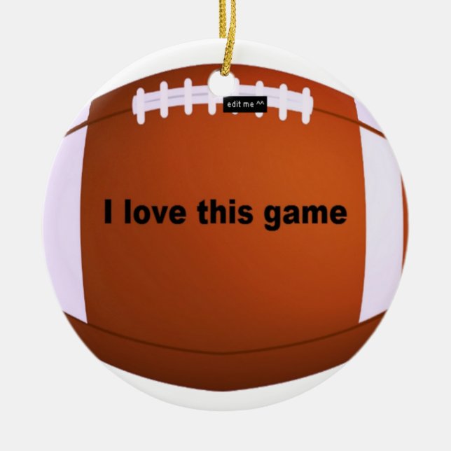 American football ceramic tree decoration (Front)