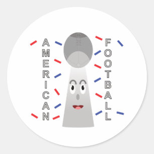 American football champions trophy classic round sticker