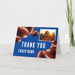 American Football Coach Name Photo Thank You Card