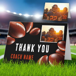 American Football Coach Name Photo Thank You Card