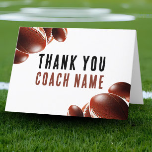 American Football Coach Name  Thank You Card