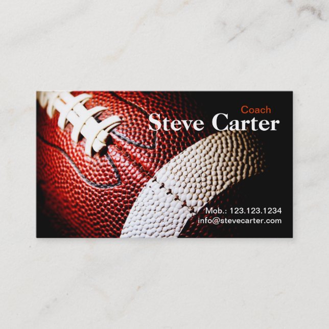 American Football Coach or Player Card Club Sport (Front)