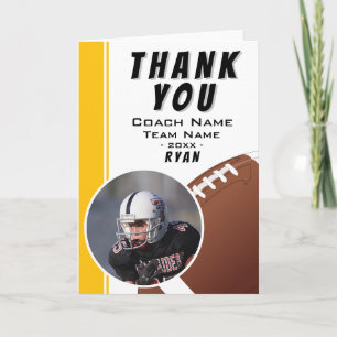 American Football Coach Team Player Thank You Card