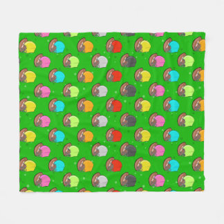 American Football - Colorful Helmet & Ball Pattern Fleece Blanket