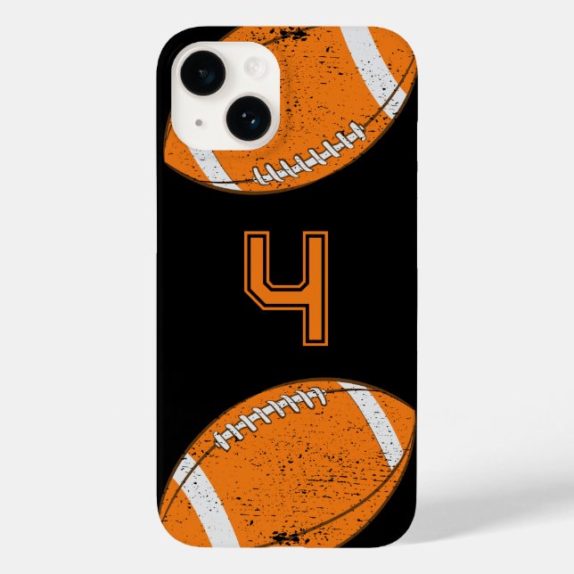 American Football Custom Jersey Number Black Case-Mate iPhone Case (Back)