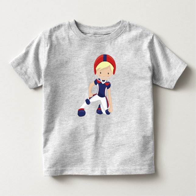 American Football, Cute Boy, Blonde Hair, Rugby Toddler T-Shirt (Front)