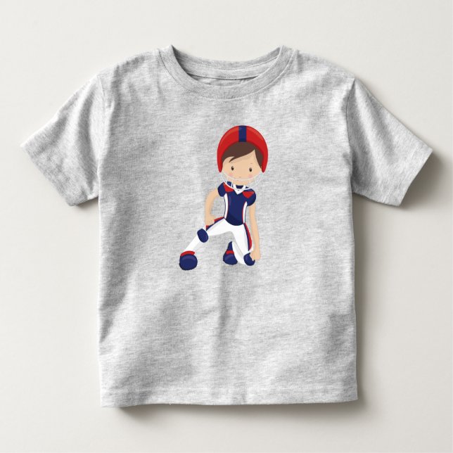 American Football, Cute Boy, Brown Hair, Rugby Toddler T-Shirt (Front)