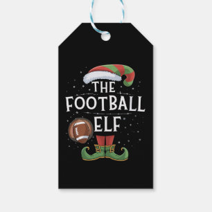 American Football Elf Family Matching Christmas Gift Tags