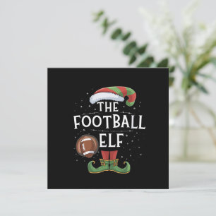 American Football Elf Family Matching Christmas  Holiday Card