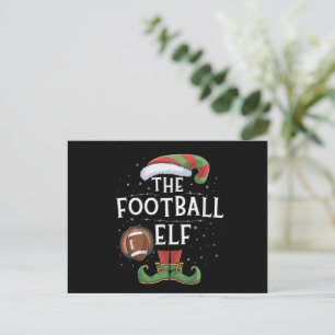 American Football Elf Family Matching Christmas  Holiday Postcard