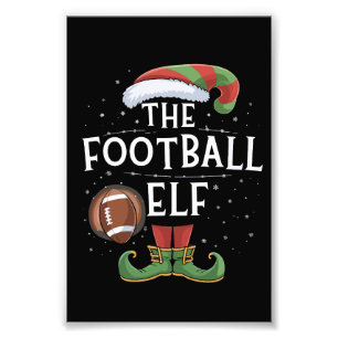 American Football Elf Family Matching Christmas Photo Print