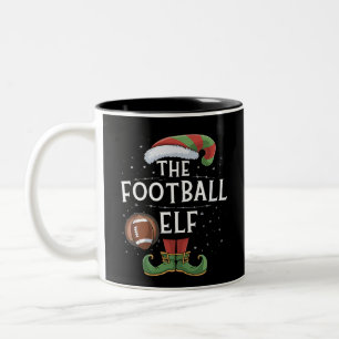 American Football Elf Family Matching Christmas Two-Tone Coffee Mug