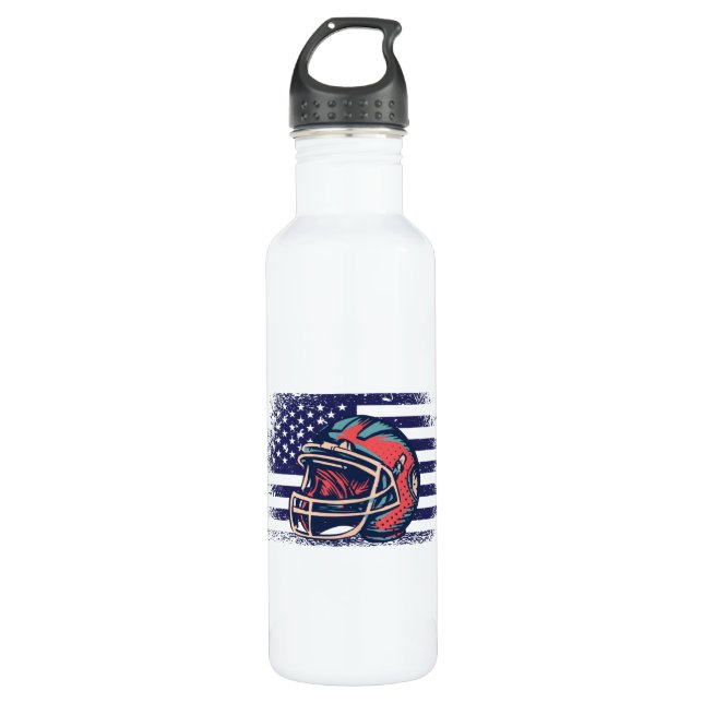 American Football Fan Jersey Shirt USA Flag 710 Ml Water Bottle (Front)