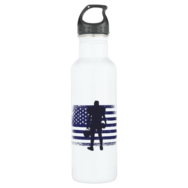 American Football Fan Jersey Shirt USA Flag 710 Ml Water Bottle (Front)
