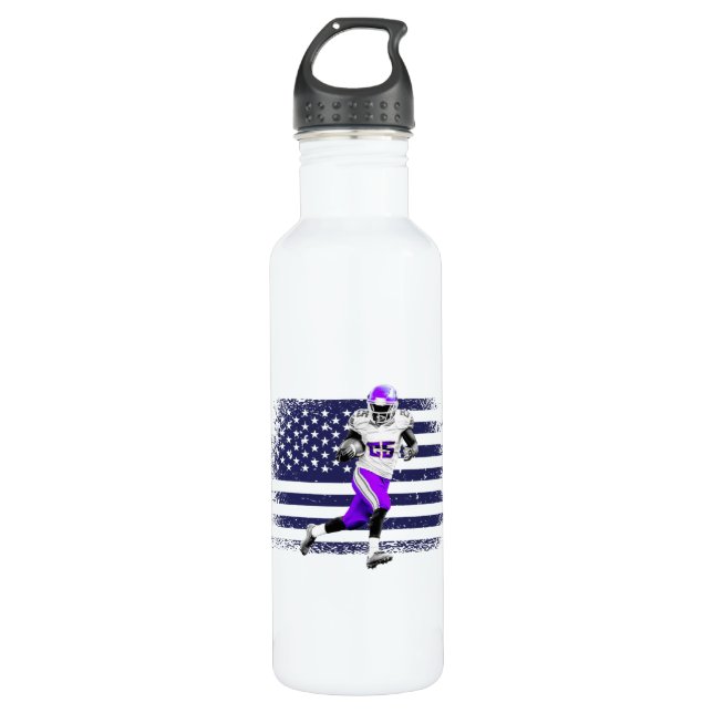 American Football Fan Jersey Shirt USA Flag 710 Ml Water Bottle (Front)