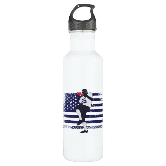 American Football Fan Jersey Shirt USA Flag 710 Ml Water Bottle (Front)
