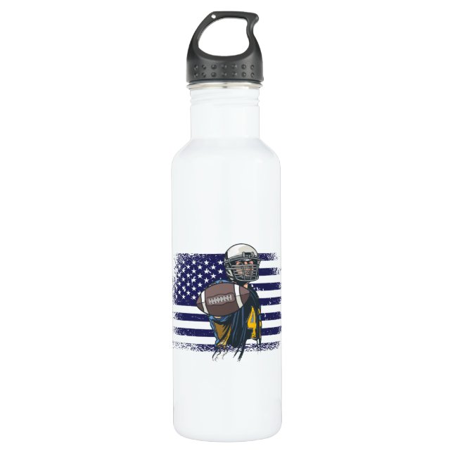 American Football Fan Jersey Shirt USA Flag 710 Ml Water Bottle (Front)