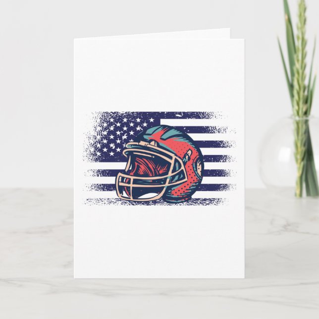 American Football Fan Jersey Shirt USA Flag Card (Front)
