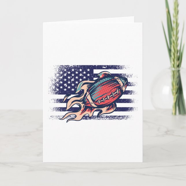 American Football Fan Jersey Shirt USA Flag Card (Front)