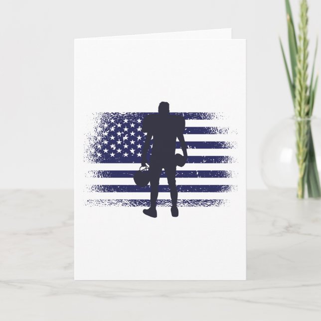 American Football Fan Jersey Shirt USA Flag Card (Front)