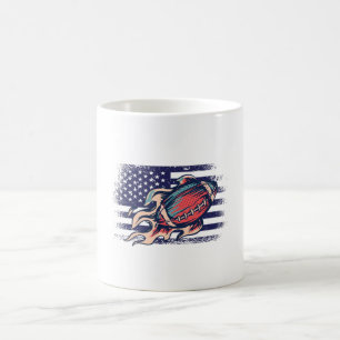 American Football Fan Jersey Shirt USA Flag Coffee Mug