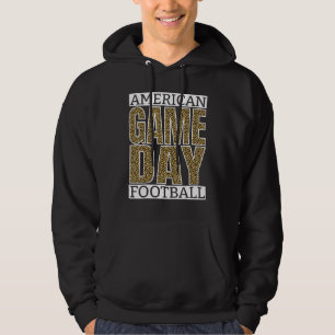 AMERICAN FOOTBALL FANS GAME DAY VIBES CLASSY LEOPA HOODIE