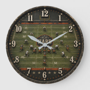 American Football Field Game Room Coach Gift Large Clock