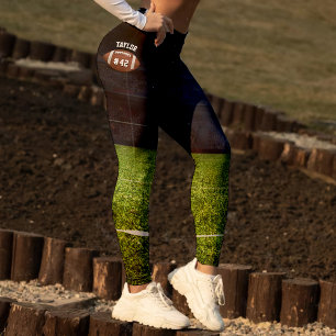 American Football Field Name Team Jersey Number Leggings