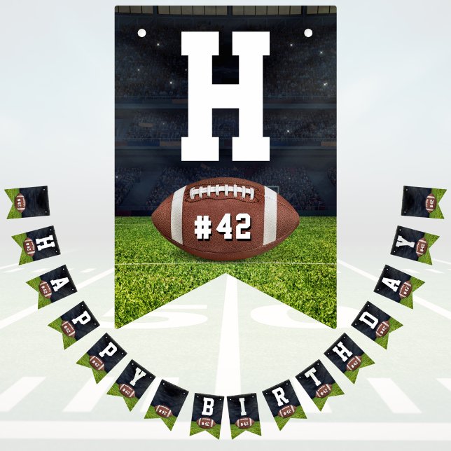 American Football Field Team Number Happy Birthday Bunting (Creator Uploaded)
