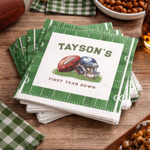 American Football First Year Down 1st Birthday Napkin