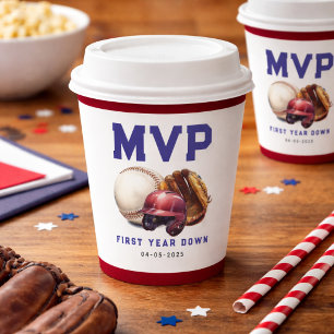 American Football First Year Down 1st Birthday Paper Cups
