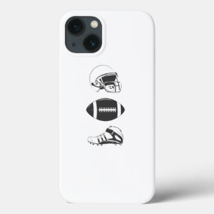 American Football Gear Silhouette Helmet Ball iPhone 13 Case