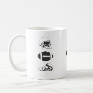 American Football Gear Silhouette Helmet Ball Coffee Mug