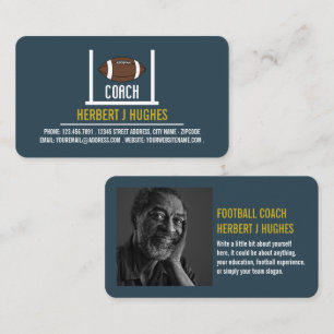 American Football & Goal, Football Coach Photo Business Card