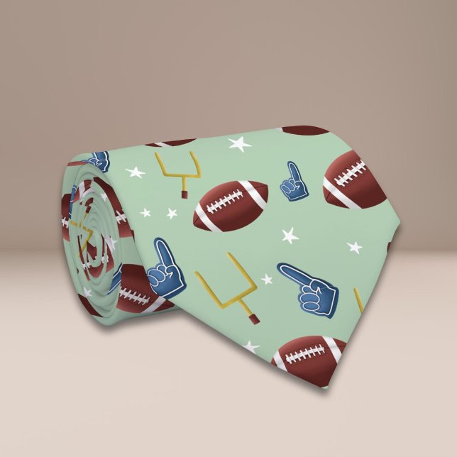 American Football Green Pattern Tie (Creator Uploaded)