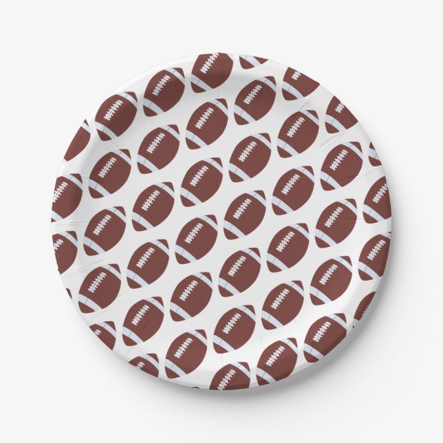 American Football Gridiron Ball Pattern Paper Plate (Front)