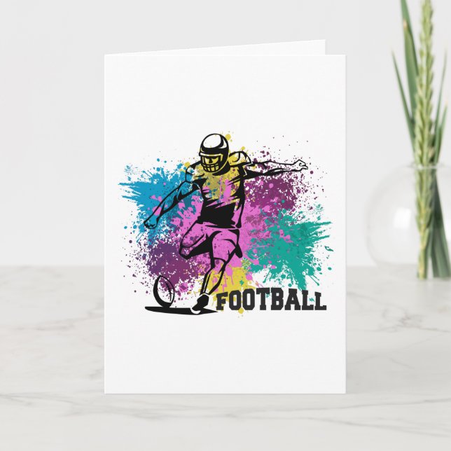 American Football Grungy Colour Splashes Card (Front)